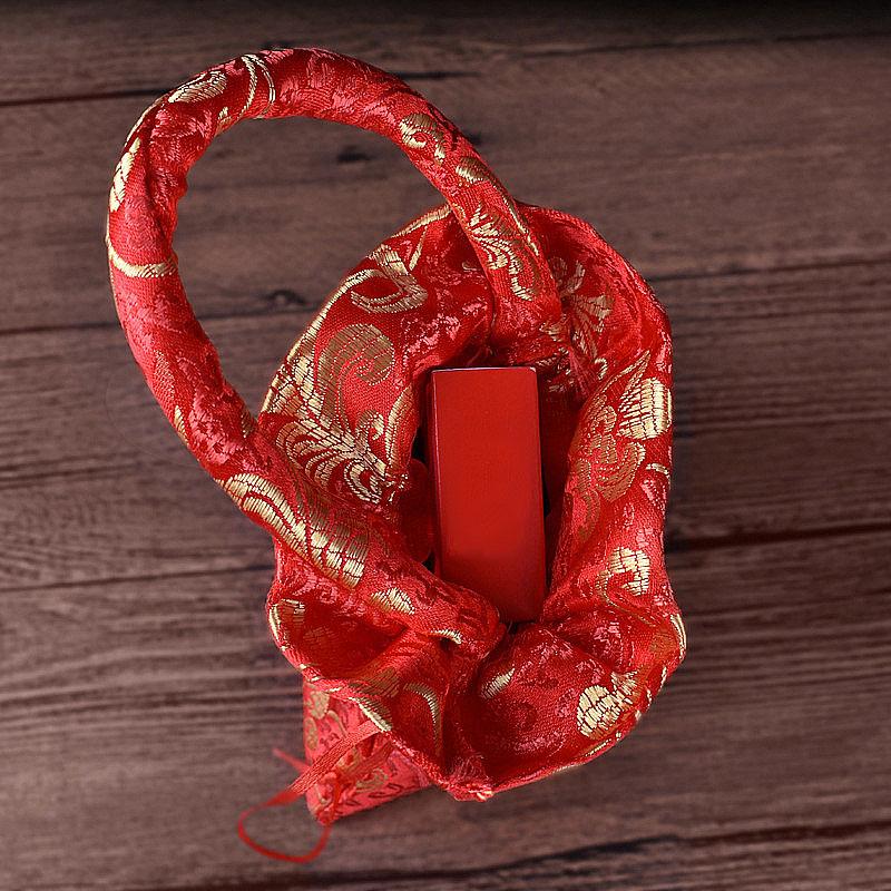10pcs Chinese Style Canvas Flower Drawstring Bag Large Capacity Korean Style Festive Sugar Bag Wedding Handheld Candy Bags