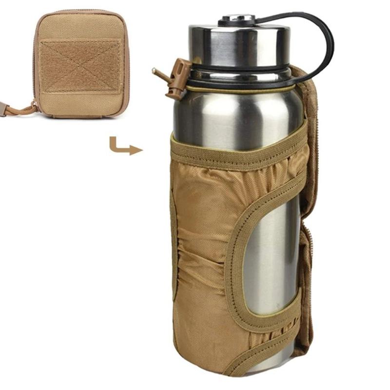 Compact Foldable Bottle Holder Case Storage Bag With Elastic Strap Detailing For Secure Belt