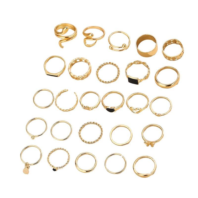 Butterfly ring open multi-joint ring set, hot-selling 2-piece set, love ring.