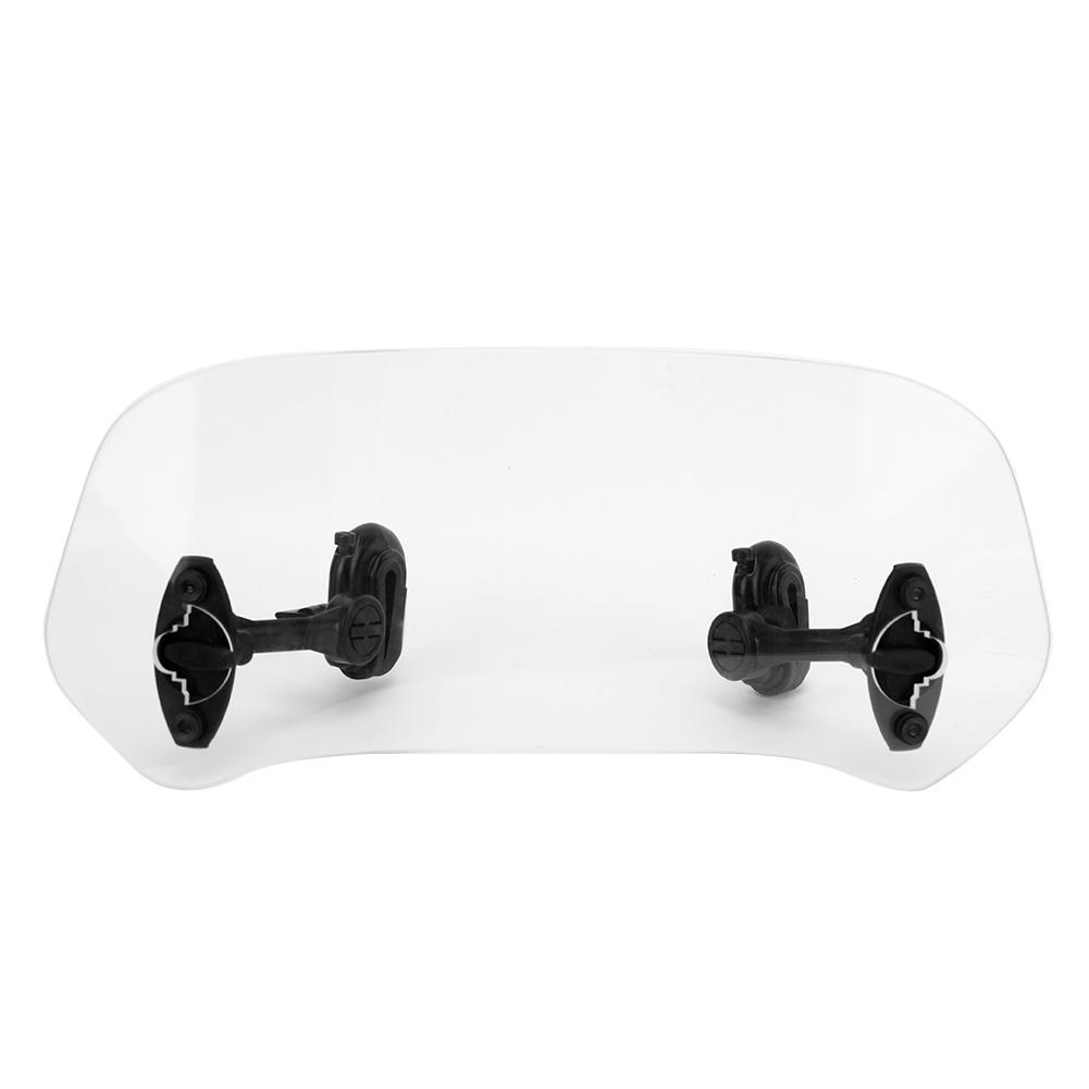 Motorcycle Windshield Extension Heighten Windscreen Adjustable Wind Rain Air Deflector Add On Spoiler Screen(Clear )