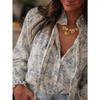 Women S Long Sleeve V Neck Floral Print Casual Shirt