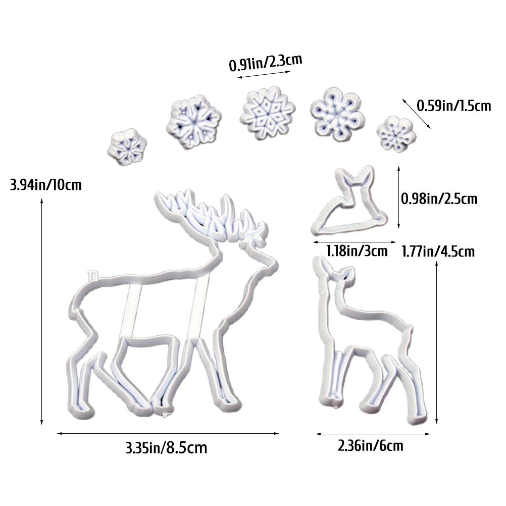 Christmas Biscuit Mold Xmas Tree Santa Claus Snowflake Snowman Reindeer Shapes Mold Baking Tray for Candy Pudding Jelly