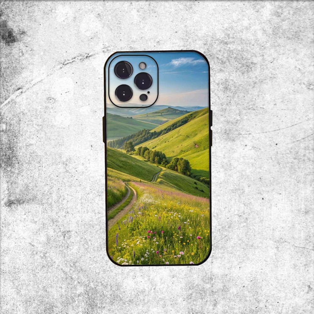 natural landscape Phone Case Silicone black Soft For IPhone 17,16,15,14,13,12,11,SE,Plus Pro Max