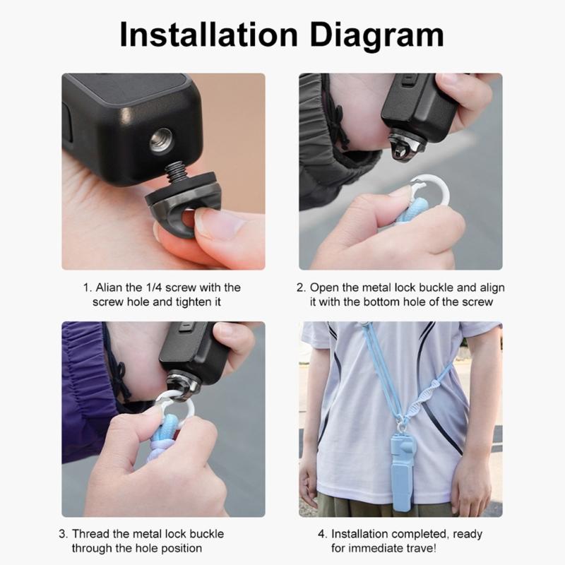 Verstellbares Kamera-Lanyard für Action-Kameras mit Schnellverschluss und 71-123 cm Nylonseil für Action-Kamera