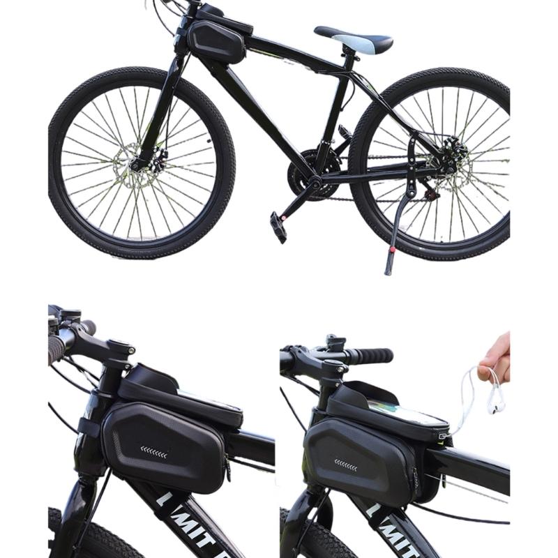 Large Capacity Waterproof Bicycles Front Top Tube Pouches Panniers Phone Mount Holder Handlebars Bag with Touch Screens