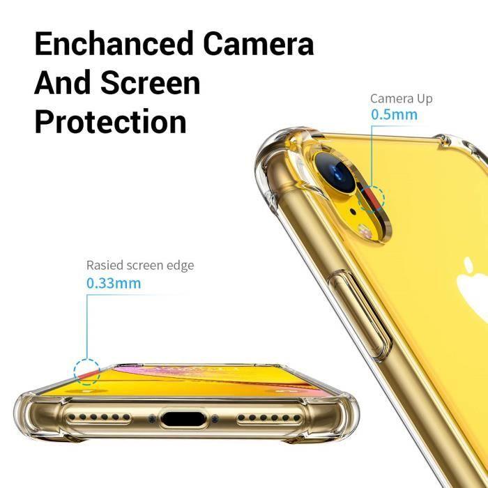 Coque iphone xr, coque de protection antichoc [transparente ] coussin d’air aux coins extrêmement fin pour iphone xr