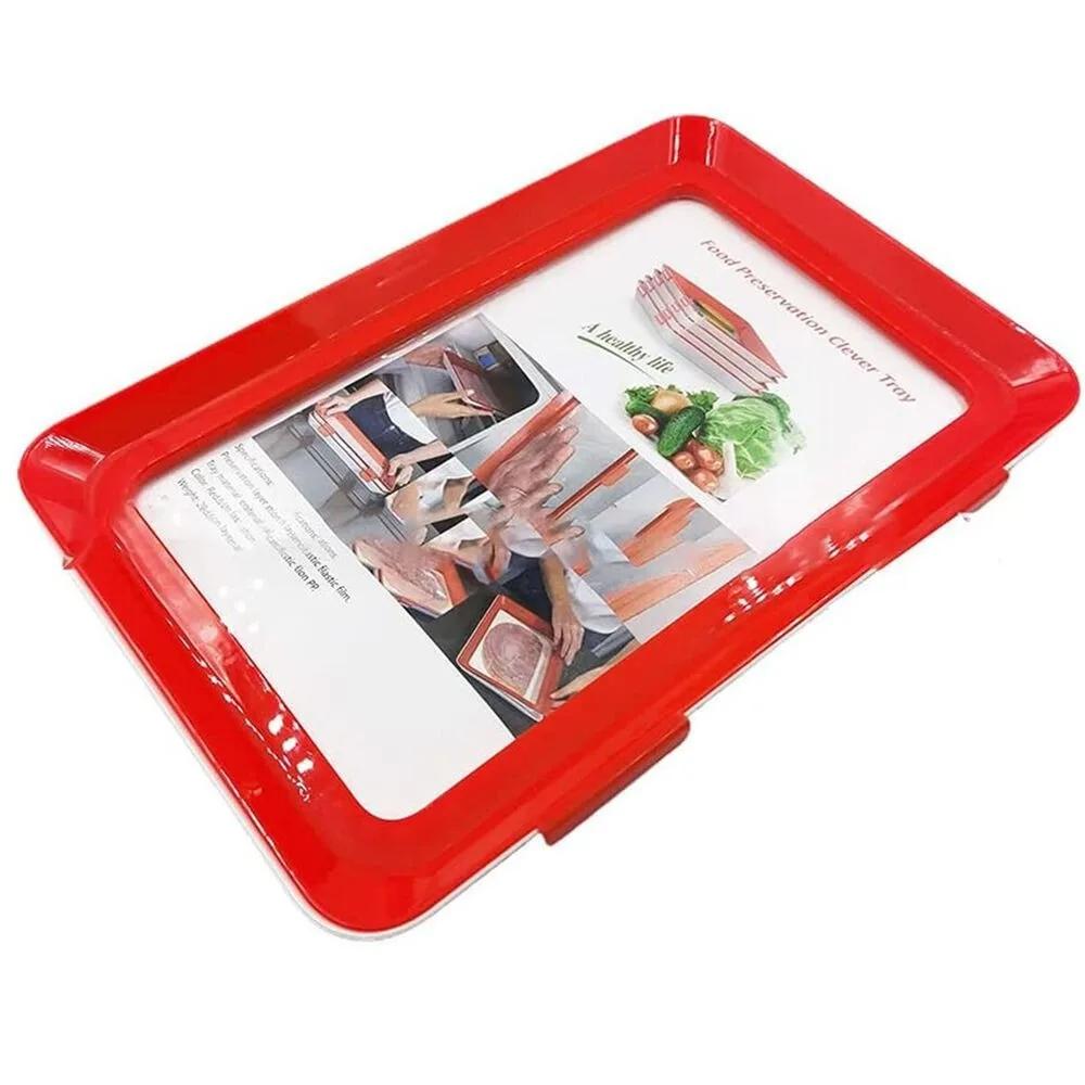 Creative Food Preservation Tray Stackable Reusable Meal Prep Containers 30*21cm BPA-free Plastic Cold Meat Container