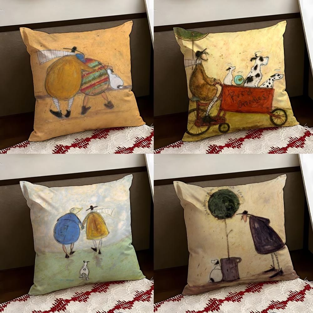 Painting SSam Toft Art Cushion Cover Reversible Soft Durable Pillow Cover Home Car MultiScene Use for Daily Comfort