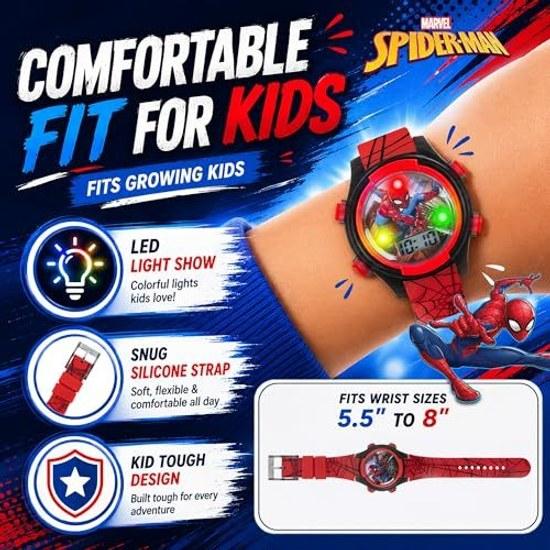 Kids Light Up Watch (Batman Despicable Minion Heist Paw Patrol Shopkins Spiderman) Spiderman Red