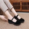 Fashion Women Fashion Sweet Light Weight Black Platform High Quality Buckle Strap Shoes Lady Casual & Retro Dance Flat Shoes 2025
