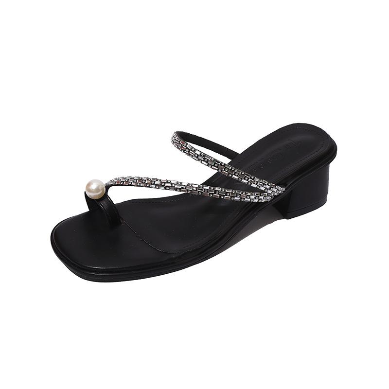 Fashion slope heel set toe cool slippers summer new versatile casual slippers wear women's shoes versatile slippers