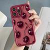 Luxury Wine Red Cherry Print Case for IPhone 16 15 17 Air 14 13 12 11 Pro Max 7 8 16 Plus 16e Shockproof Silicone Phone Cover