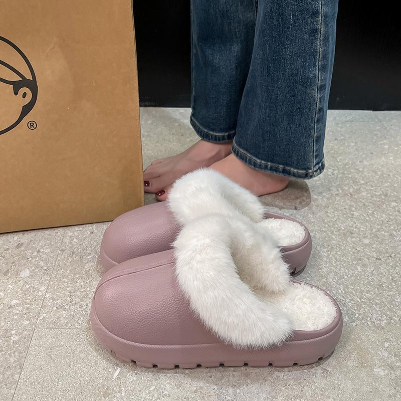 

Women s & Men s Waterproof Warm Velvet-Lined Indoor Cotton Slippers - Non-Slip, Quiet, Thickened for Autumn & Winter 40/41