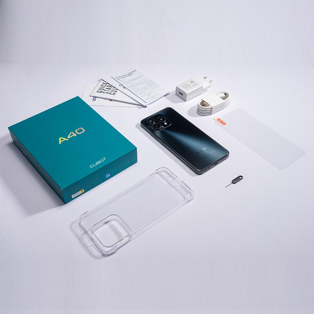 Cubot A40 Smartphone, Android 15, 4GB RAM+256GB ROM, 6,88-Zoll 120Hz Bildschirm, Octa-Core, 48MP Kamera, 5100mAh Akku, NFC, Gesichtserkennung