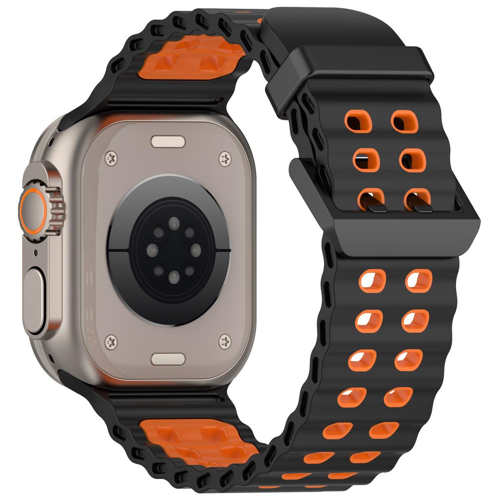 Ocean Silicone+Metal Buckle Strap For Apple Watch Band Ultra 3/2 49mm Sport Bracelet iWatch 11 10 9 8 7 6 SE 46mm 45mm 44mm Belt