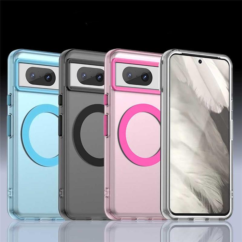 For Google Pixel 8 Case For Pixel 8 8A 9 Pro XL Cover Translucent Candy Color Matte Magnetic Shockproof Protective Bumper
