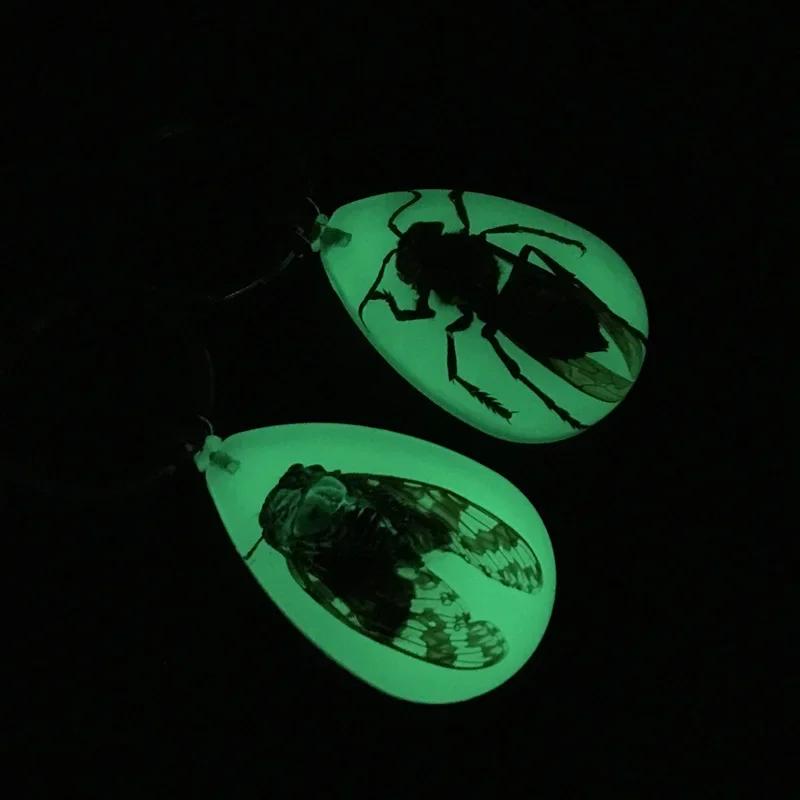 1PC Resin Insect Luminous Key Chain Noctilucent Scorpion Insect Specimen Pendant Tourist Souvenirs Color Random