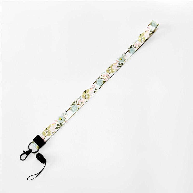 Florales Gurtband-Lanyard Handyhülle mit abnehmbarer Flugzeugschnalle - Anti-Drop Hals- & Ausweis-Lanyard