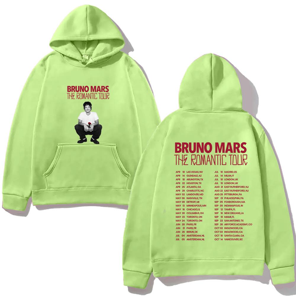 Bruno Mars Hoodie The Romantic Tour 2026 HighQuality Moletom for Autumn/Winter with Hooded Fleece Harajuku Comfortable Hoody