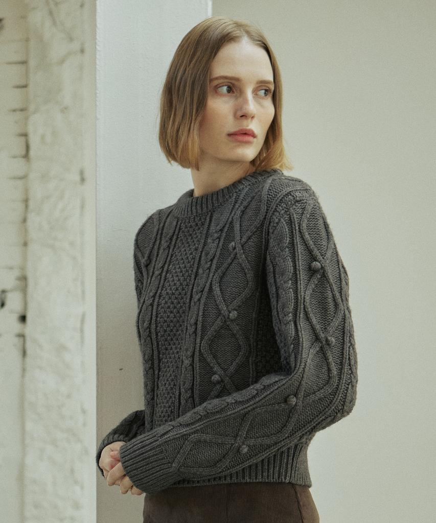 YUPPE Bell Cable Knit_Charcoal