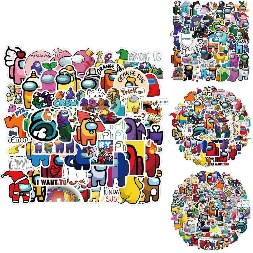 Sticker 50100 Pcs Pack Set Game Diy Imposter Decal Waterproof Stickers