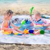 1 Sett Baby Plaskebasseng Strandteppe med Pluggpose Lett Bærbar Sammenleggbar 2-i-1 Sommerferie Småbarn Plaskebasseng Utendørs Campingmatte