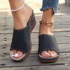 Large Size Sandals for Women Wedges for Summer New Style Fish Mouth Laser Hollow Women's Shoes Outdoor Slippers for Women