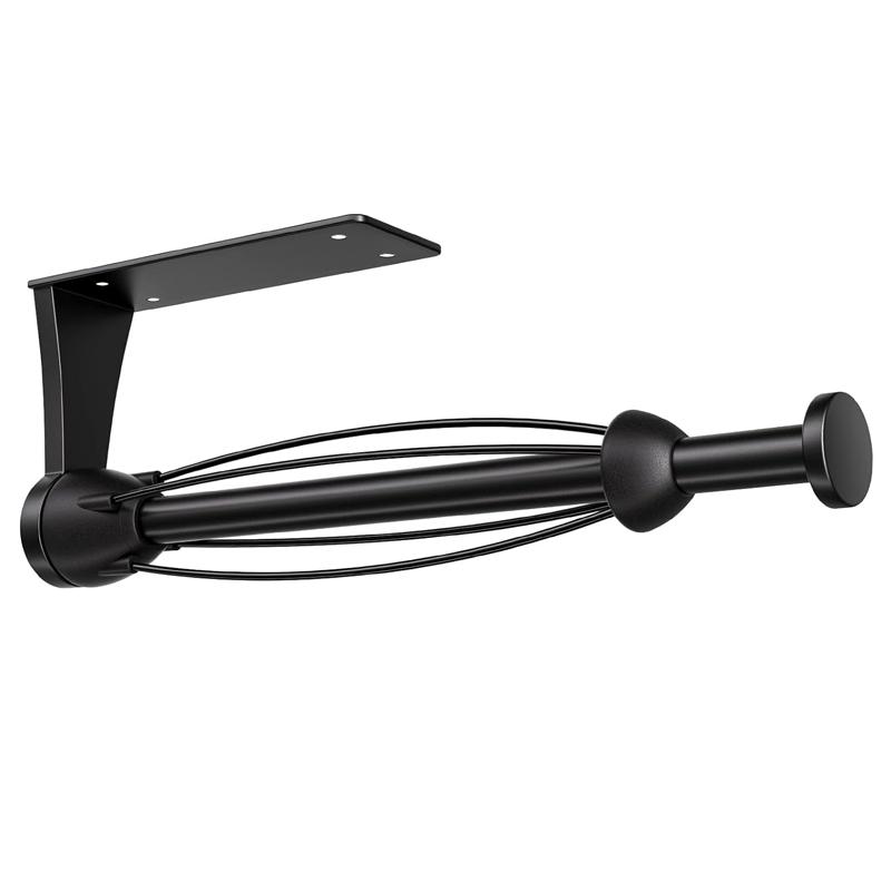 

Держатель для бумажных полотенец под шкафом с демпфирующим эффектом, настенный держатель для бумажных полотенец с возможностью управления одной рукой для кухни/ванной комнаты чёрный