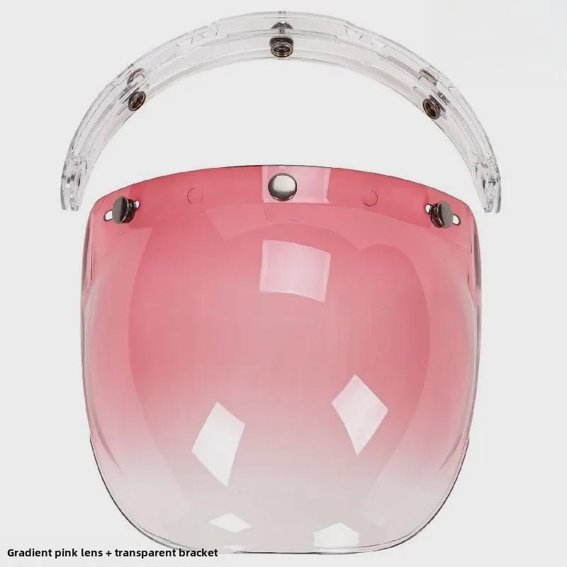 Japanese Three-Button Bubble Lens Motorcycle Helmet