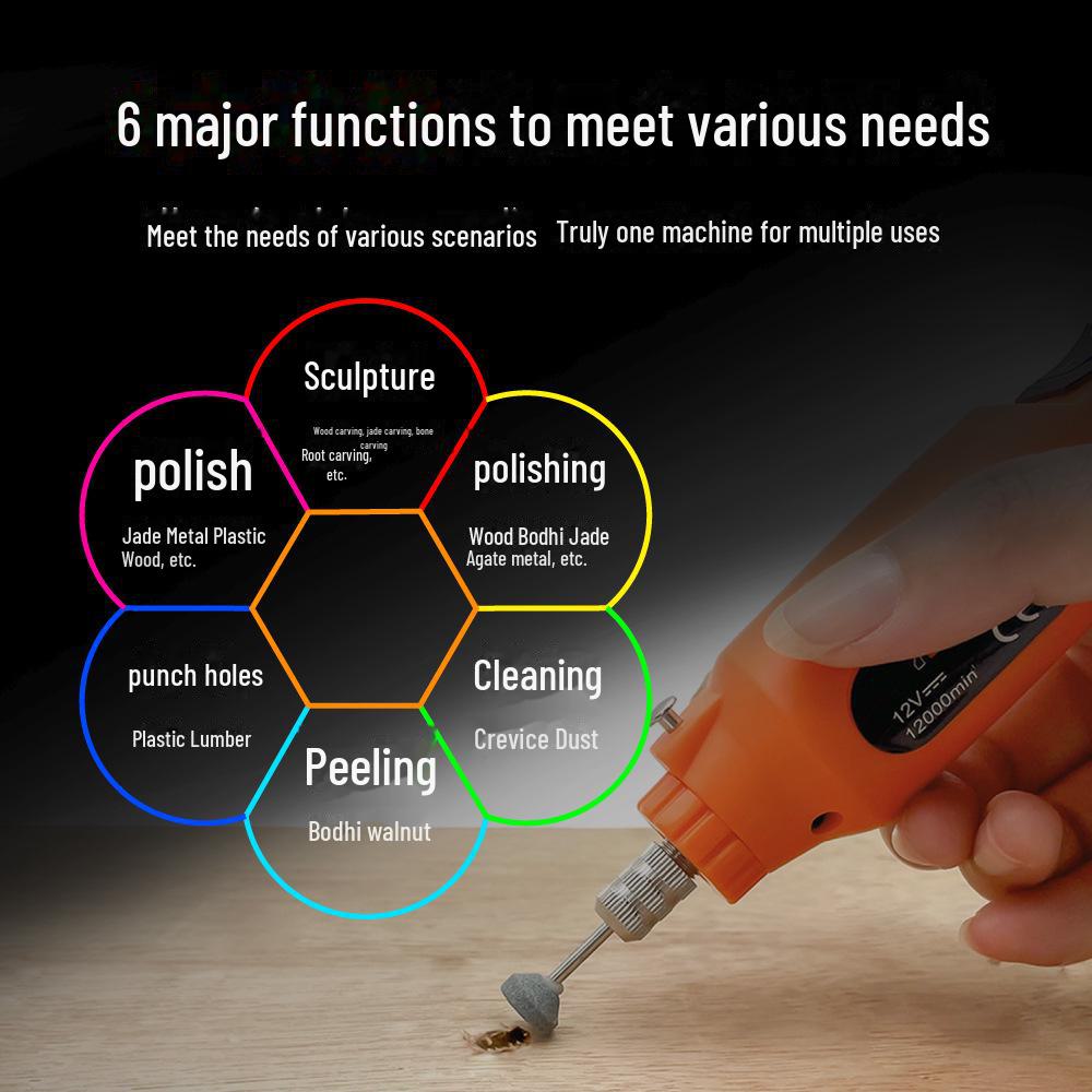 Compact Electric Jade Grinder and Polisher: Multi-Function Handheld Carving Tool