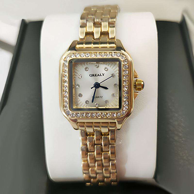 Trendy Women's Square Quartz Watch with Roman Numerals