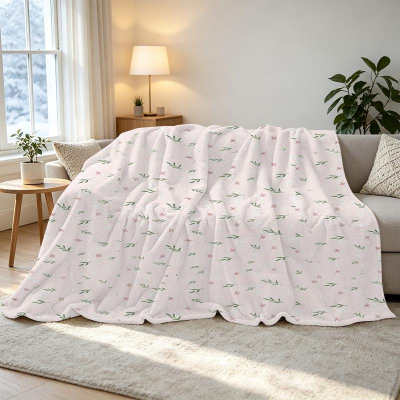 No-Shed Floral Flannel Throw Blanket – Soft, Cozy & Warm for Home, Halloween, Christmas, TV Watching, Decor Use