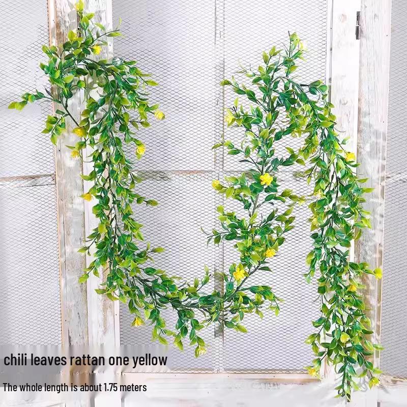 Rattan Vine Decorative Fake Leaves for Ceiling and Pipe Covering