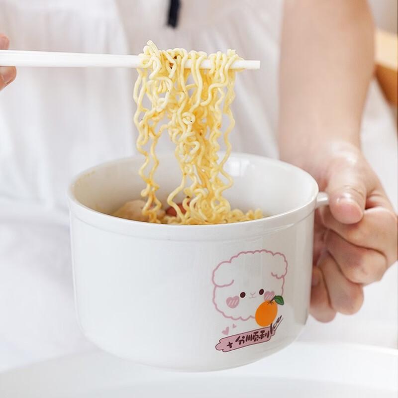 ZISIZ Ceramic Instant Noodle Bowl Set