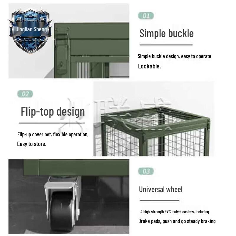 Folding Movable Storage Mesh Cage with Wheels