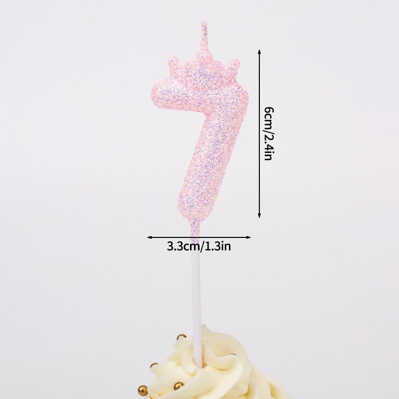 Purple Pink 0-9 Number Candle Kpop Birthday Cake Decorations Party Cake Candle Ornament K-pop Accessories