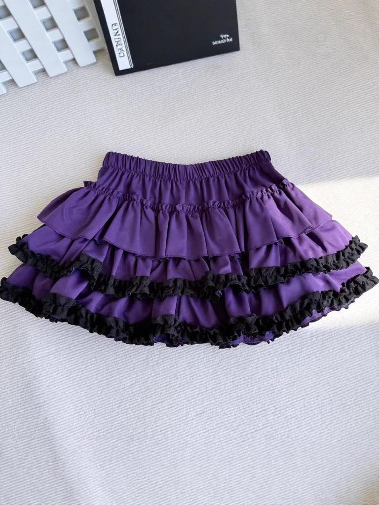 Ruffled Hem Mini Skirt: Summer Fluffy A-line for Petite Girls, Anti-exposure, High Waist Slimming Style
