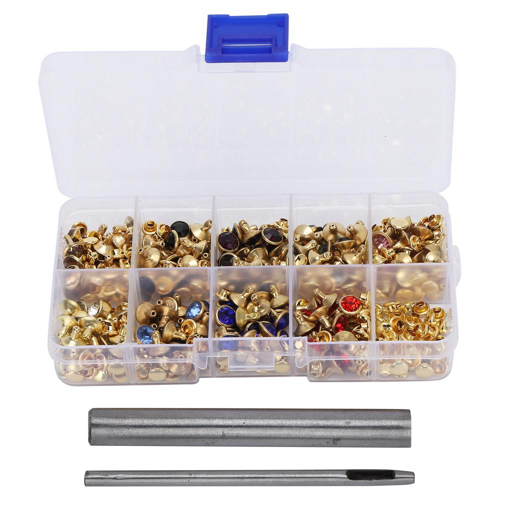 Rhinestone Rivets Set Colorful DIY Bag Hat Clothing Shoes Decoration Accessories 8mm