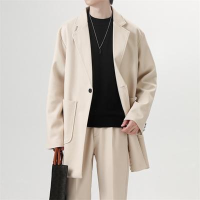 Woolen Coat Medium and Long Trench Coat Youth Suit Loose Men's Coat