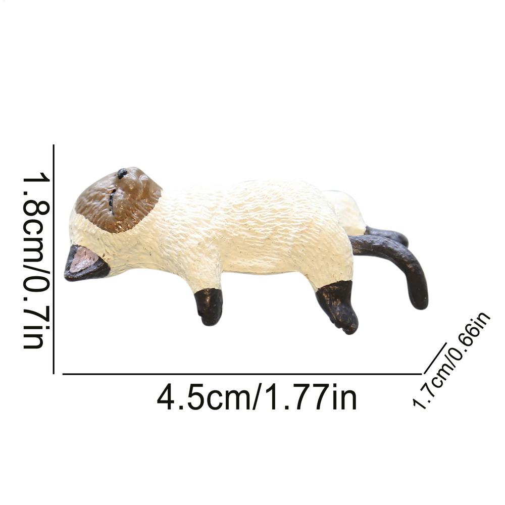 

Mini Edge Cat Figurines Ornaments Aquarium Fish Landscaping Cartoon Statue Mini Resin Figurine Cute Animal Ornament Table Decor