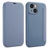 For iPhone 15 Card Holder Kickstand Liquid Silicone Bump Proof Protective Case Skin-touch Phone Cover
