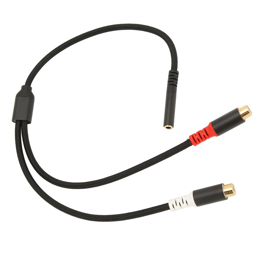 3,5 mm Dişi - 2 RCA Dişi Kablo 2 Yönlü Transfer 24 Ayar Altın Kaplama HiFi Stereo RCA Y Ayırıcı Kablo