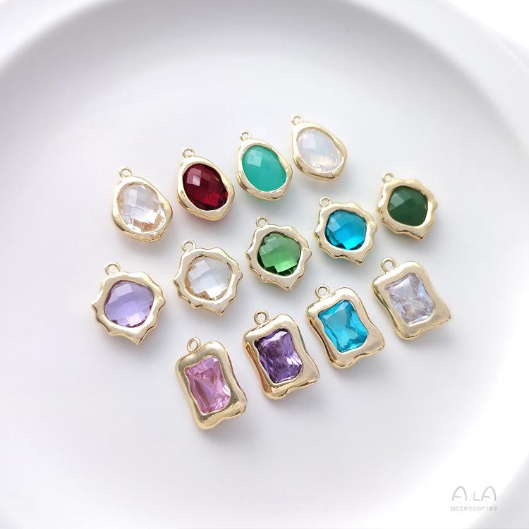 

14K Gold-Filled Colorful Zircon Lover Bean Pendant - DIY Necklace Charm
