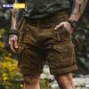 Vintage Cargoshorts Herren Sommer Trendig Retro Corduroy Kurze Hosen Herren Lässig Einfarbige Shorts Sport Atmungsaktiv Jogginghose
