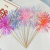 5Pcs Glitter Tassels Cake Topper Snowflake Ball Shape Cupcake Toppers for Christmas Birthday Party Baby Shower Cake Decor