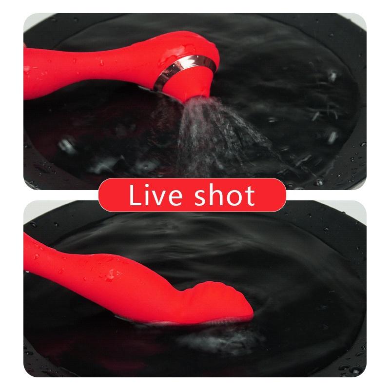 Female Double Orgasm Sucking Vibrator G Spot Clitoris Stimulator with Imitates Finger Touching Stimulation Sucker Oral Clitoris Stimulator Erotic