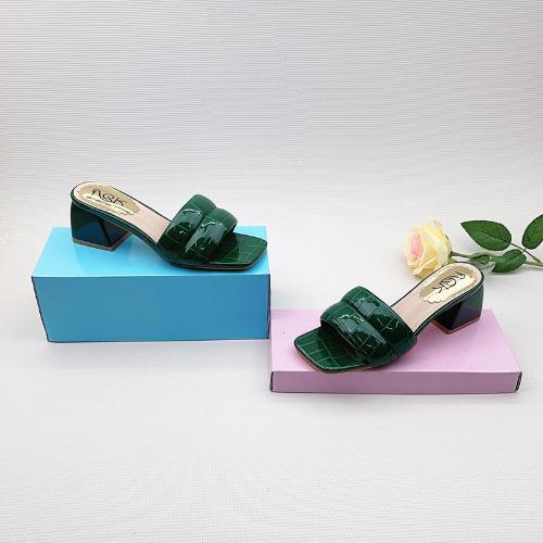 Mode Damen High Heel Sandalen Sommer 2025 Offene Zehen Klobiger Absatz Modische Slipper Outdoor Lässig Schlicht Vielseitig