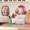 Cute Hedgehog Dessert Coffee Cup Kitchen Dining Room Home Background Beautification Wall Stickers