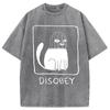 Herren Sommer Baumwolle Gewaschen Säure T-Shirt Lässig Locker Lustige Katze Bedruckt Harajuku Hiphop Koreanische Tuniken Mode Oberteile Schick