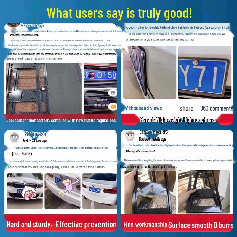 Rám registrační značky se vzorem z hliníkové slitiny s uhlíkovými vlákny pro vozidla s novým zdrojem energie